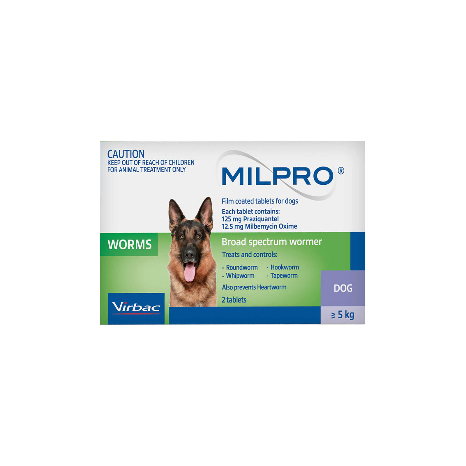 Milpro Allwormer For Dogs 5 - 25 Kg (11 - 55lbs) 48 Tablet