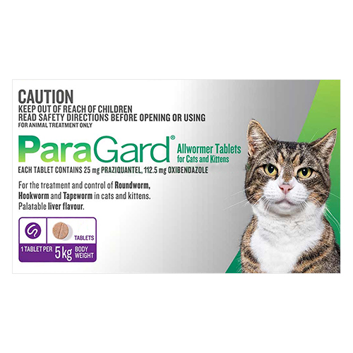 Paragard Wormer For Cats 5kg 4 Tablets-image-20495