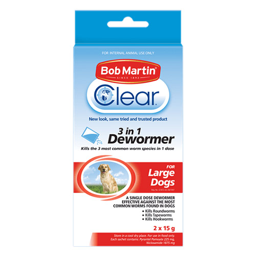 Bob Martin Clear 3 In 1 Dewormer For Large Dogs 2x15g 1 Pack-image-21321