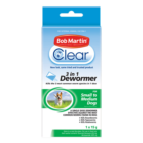 Bob Martin Clear 3 In 1 Dewormer For Small To Medium Dogs 1x15g 1 Pack-image-21320