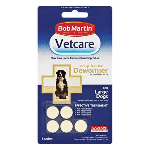 Bob Martin Vetcare Dewormer For Large Dogs 5 Tablets-image-21335