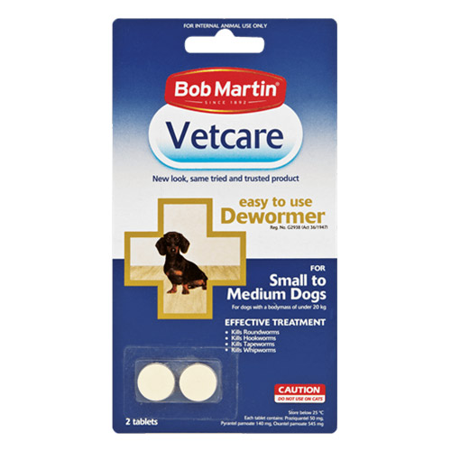 Bob Martin Vetcare Dewormer For Small To Medium Dogs 2 Tablets-image-21334