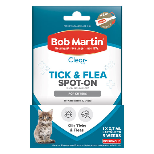 Bob Martin Clear Ticks & Fleas Spot On For Kittens 1x0.7ml 1 Pack-image-21338