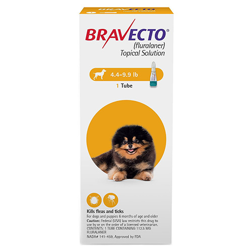 Bravecto Topical For X-Small Dogs (4.4 - 9.9 Lbs) Yellow 3 Doses-image-10386
