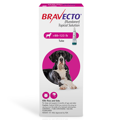 Bravecto Topical For X-Large Dogs (Above 88 Lbs) Pink 3 Doses-image-10398