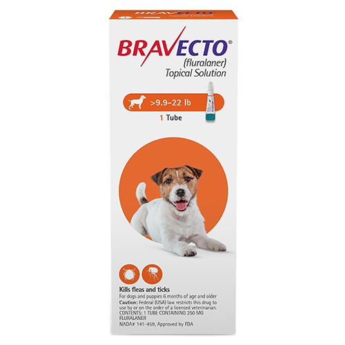 Bravecto Topical For Small Dogs (9.9 - 22 Lbs) Orange 3 Doses-image-10389
