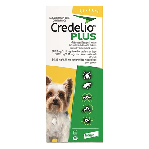Credelio Plus For Extra Small Dog 1.4-2.8kg Yellow 12 Chews-image-21097