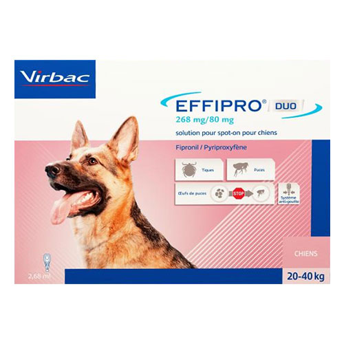 Effipro Duo Spot- On For Large Dogs 45 To 88 Lbs 12 Doses-image-9743