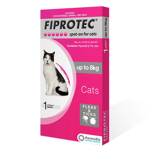 Fiprotec Spot-On For Cats Upto 17.6lbs (Pink) 1 Pipette-image-21300