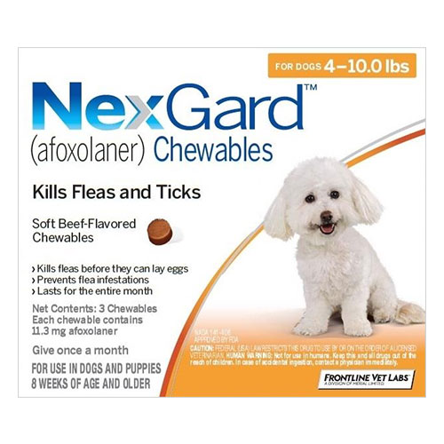 Nexgard Chewables For Small Dogs 2 - 4 Kg (Orange)