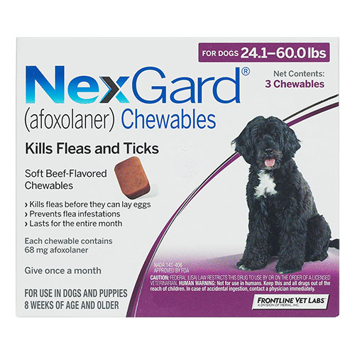Nexgard Chewables For Large Dogs 10.1 - 25 Kg (Purple)