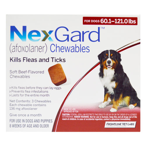 Nexgard Chewables For Extra Large Dogs 25.1 - 50 Kg (Red)