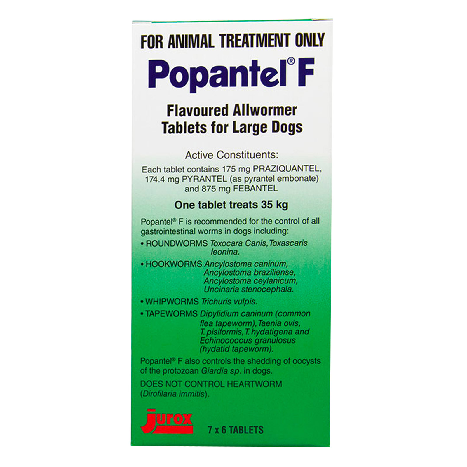 Popantel F Allwormer For Large Dogs 35 Kg (77lbs) 42 Tablet-image-21590