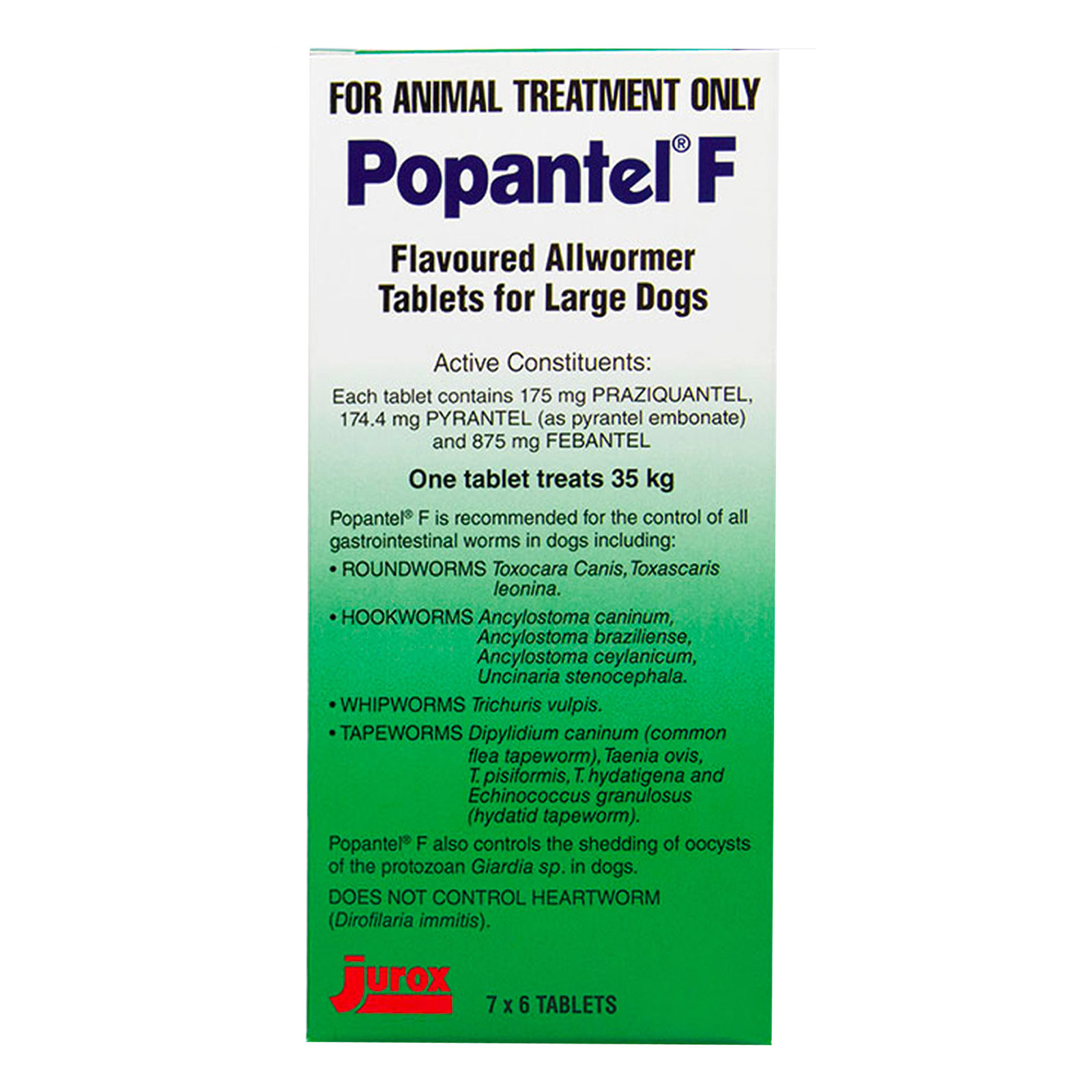 Popantel F Allwormer For Large Dogs 35 Kg (77lbs) 2 Tablet-image-21592