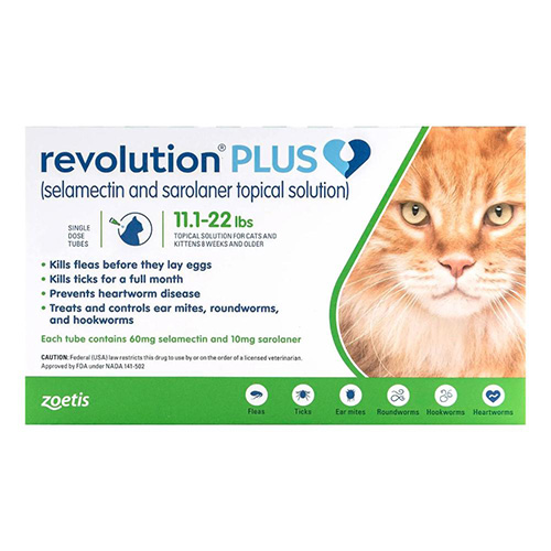 Revolution Plus For Large Cats 11-22lbs (5-10kg) Green 12 Pack-image-20504