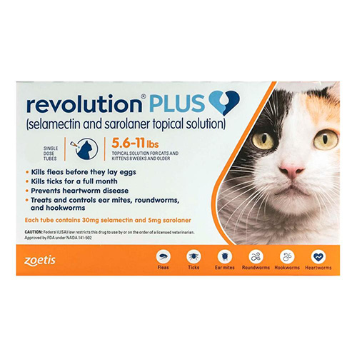 Revolution Plus For Medium Cats 5.5-11lbs (2.5-5kg) Orange 12 Pack-image-20501