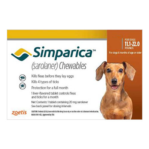 Simparica Chewables for Small Dogs 5.1-10KG (ORANGE)