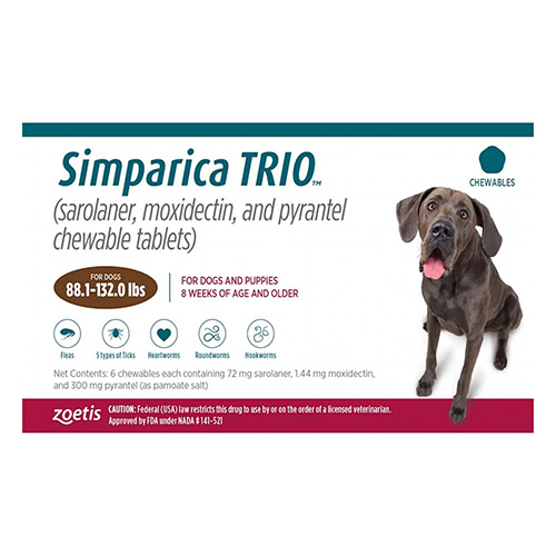 Simparica Trio For Dogs Above 88 Lbs (Brown) 12 Doses-image-20939