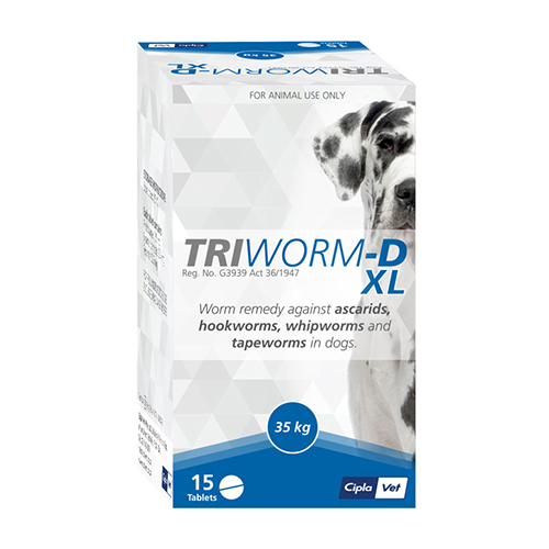 Triworm-D Tablets For Large Dog 35 Kgs 4 Tablets-image-21093