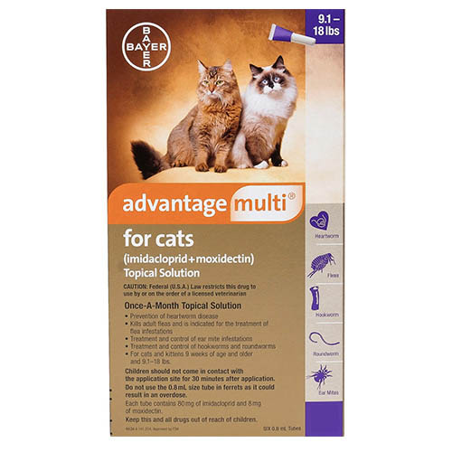 Advantage Multi (Advocate) For Cats Over 4kg (Purple) 3 Pack-image-9708
