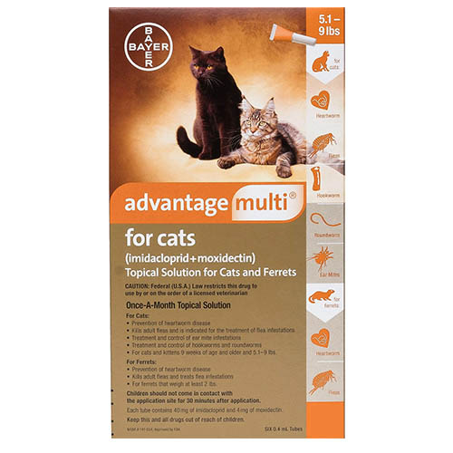 Buy Advantage Multi Flea & intestinal Worm Treatment for Cats