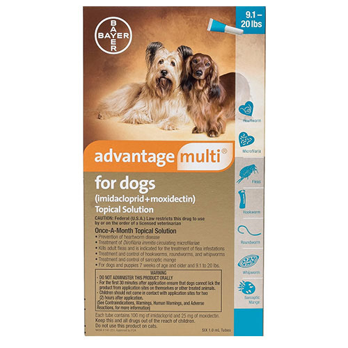 Advantage Multi (Advocate) For Medium Dogs 4 to 10 Kg (Aqua)