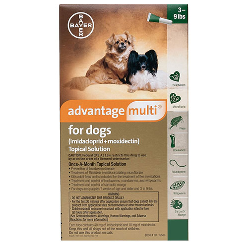 Advantage Multi (Advocate) For Small Dogs/Pups Up To 4 Kg (Green) 3 Pack-image-9658