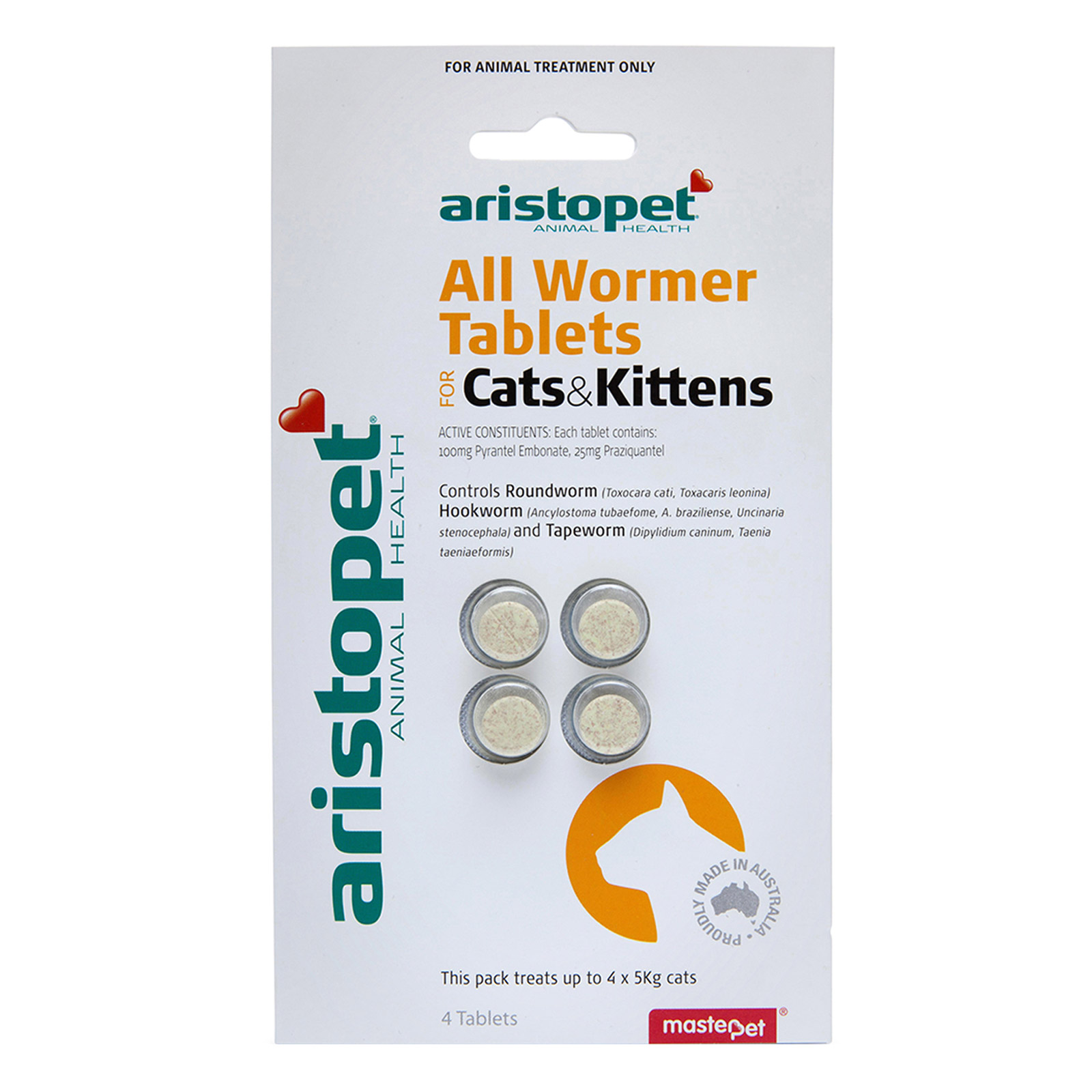Aristopet All Wormer Tablets For Cats/Kittens 4 Tablet-image-21635