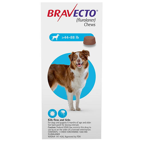 Bravecto For Large Dogs 20-40kg (Blue) 2 Chews-image-9129