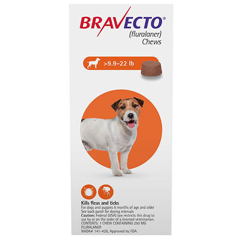 Bravecto For Small Dogs 4.5-10kg (Orange) 2 Chews-image-9127