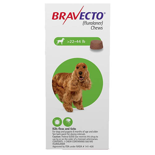 Bravecto For Medium Dogs 10-20kg (Green) 2 Chews-image-9128