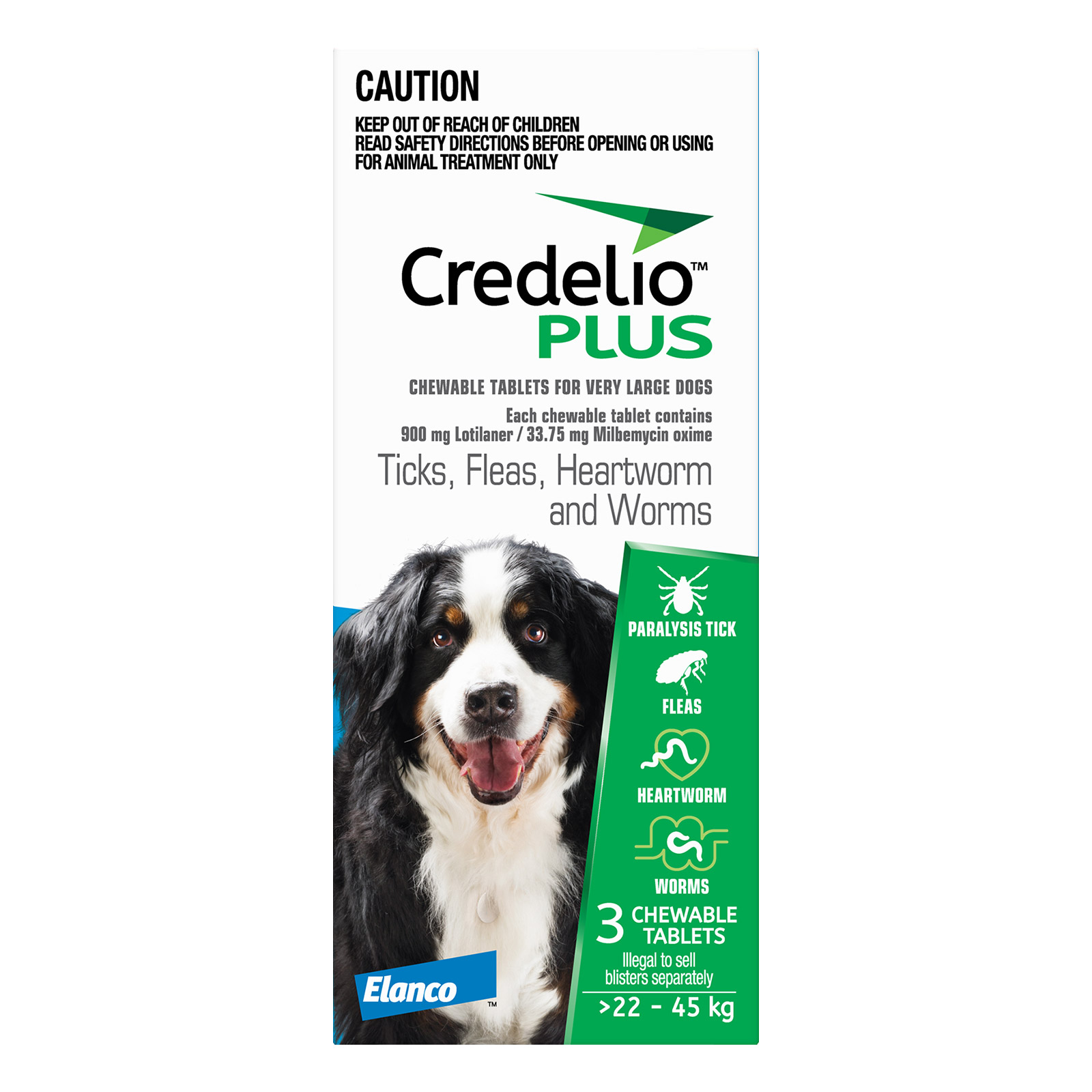 Credelio Plus For Extra Large Dog 22-45kg Blue 3 Chews-image-21280