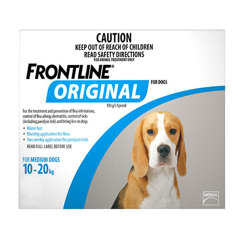 Frontline Original For Medium Dogs 10-20kg (Blue) 12 Pipettes-image-9333