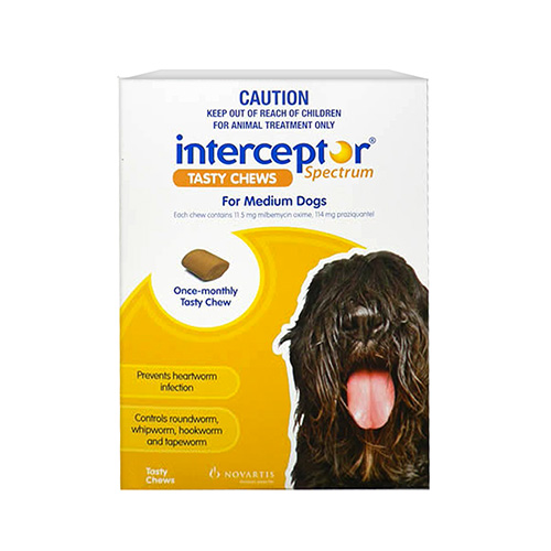 Interceptor Spectrum For Medium Dogs 11 To 22kg (Yellow) 6 Chews-image-5697