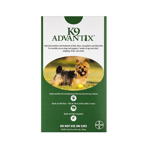K9 Advantix For Small Dogs & Pups Up To 4kg (Green) 4 Pack-image-9504