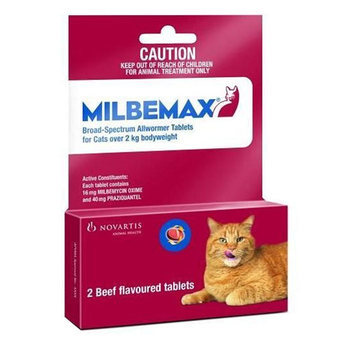 Milbemax Allwormer Tablets For Large Cats Over 2kg 2 Tablets-image-9647