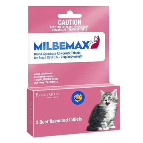 Milbemax Allwormer Tablets For Small Cats 0.5 To 2 Kg 1 Tablet-image-5950