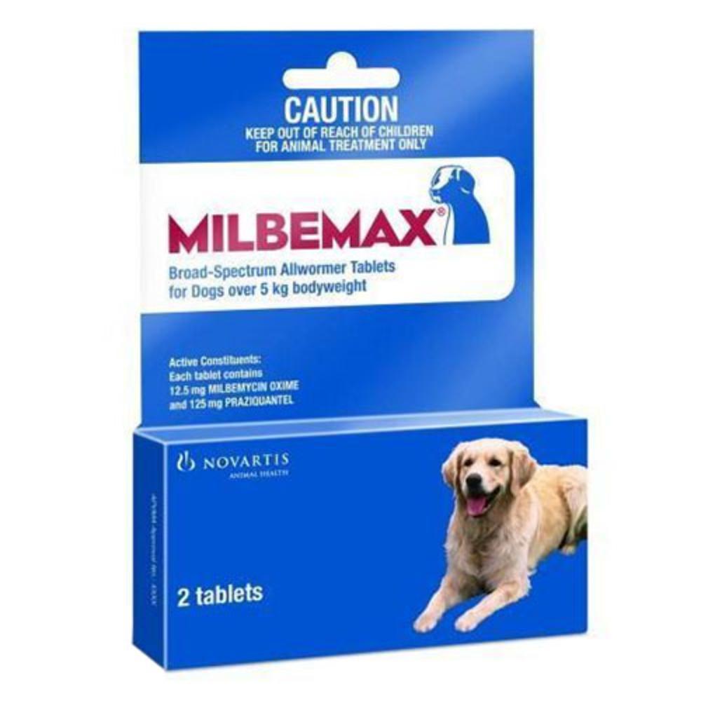 Milbemax Allwormer Tablets For Large Dogs 5 To 25 Kg - 11 To 55lbs 4 Tablet-image-21391
