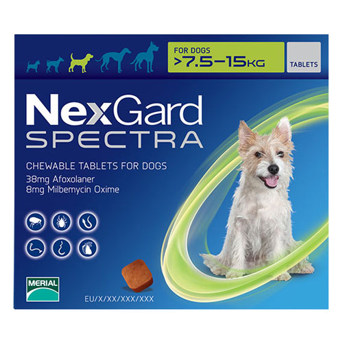 Nexgard Spectra Green For Medium Dogs (7.6.15kg) 3 Pack-image-9450