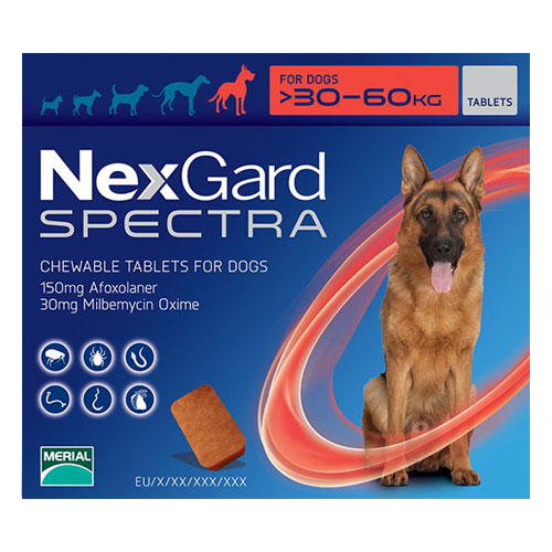 Nexgard Spectra Red For Extra Large Dogs (30.1-60kg) 3 Pack-image-9456
