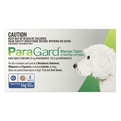 Paragard Wormer For Small Dogs 11 Lbs (5 Kg) Blue 4 Tablets-image-20514