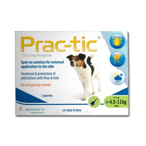 Prac-Tic Spot-On For Small Dog (4.5 - 11 Kg) (Green) 12 Pipettes-image-9820