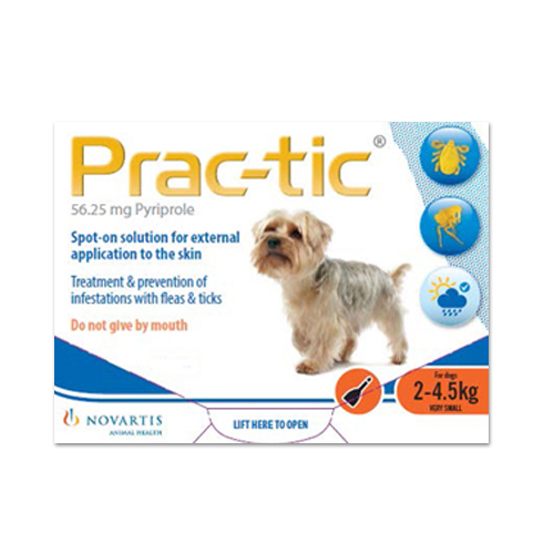 Prac-Tic Spot-On For Very Small Dog (2 - 4.5 Kg) (Orange) 12 Pipettes-image-9817