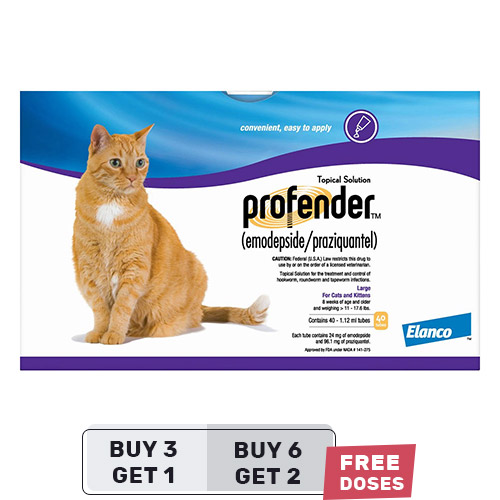 Profender Allwormer Large Cats (1.12 Ml) 11-17.6 Lbs 3 + 1 Dose Free-image-20609
