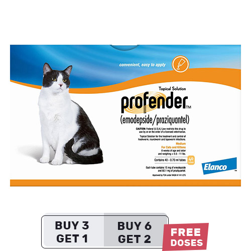Profender Allwormer Medium Cats (0.70 Ml) 5.5-11 Lbs 6 + 2 Doses Free-image-20608