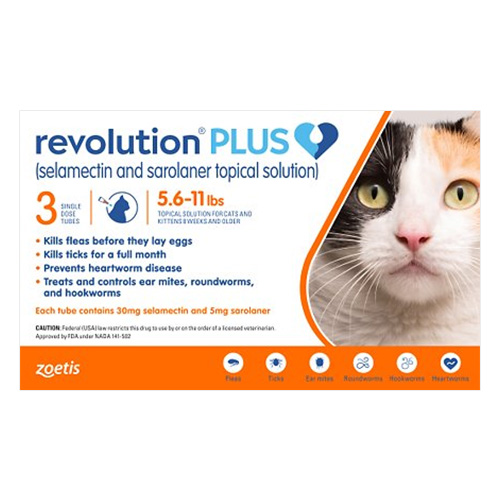 Revolution Plus For Medium Cats 5.5-11lbs (Orange) 6 Pack-image-20500