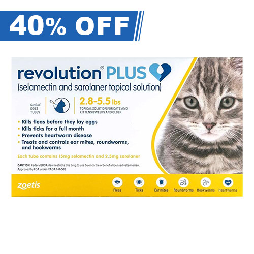 Revolution Plus For Small Cats 2.8-5.5lbs (Yellow) 6 Pack-image-20497