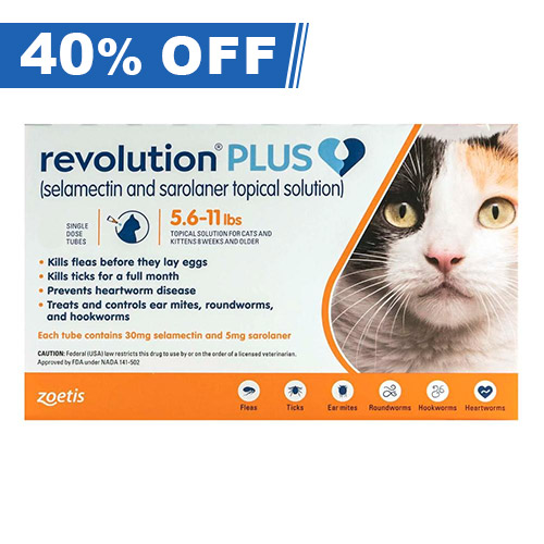 Revolution Plus For Medium Cats 5.5-11lbs (Orange) 6 Pack-image-20500