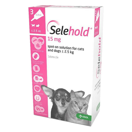 Selehold (Generic Revolution) For Puppy/Kittens Upto 5.5lbs (Pink) 15mg/0.25ml