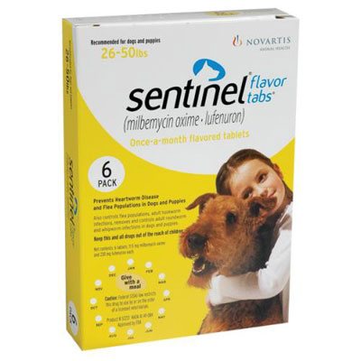 Sentinel For Dogs 26-50 Lbs (Yellow)